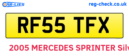 RF55TFX are the vehicle registration plates.