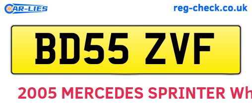 BD55ZVF are the vehicle registration plates.