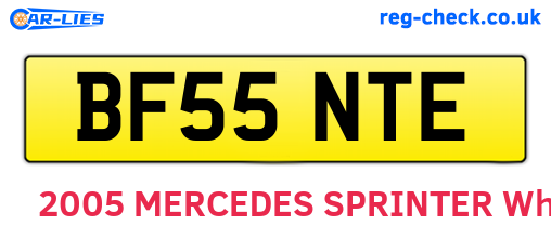 BF55NTE are the vehicle registration plates.
