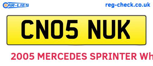 CN05NUK are the vehicle registration plates.