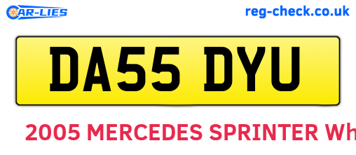 DA55DYU are the vehicle registration plates.