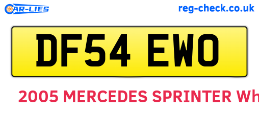 DF54EWO are the vehicle registration plates.