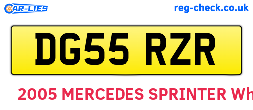 DG55RZR are the vehicle registration plates.