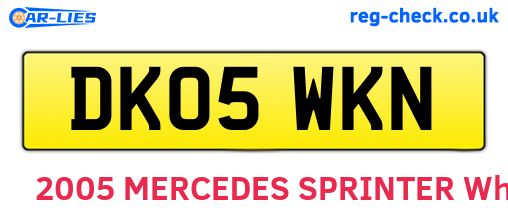 DK05WKN are the vehicle registration plates.