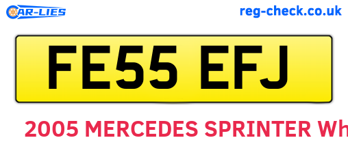 FE55EFJ are the vehicle registration plates.