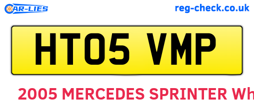 HT05VMP are the vehicle registration plates.