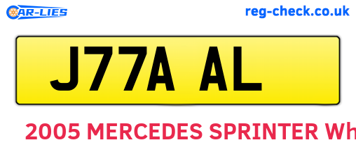 J77AAL are the vehicle registration plates.