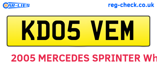 KD05VEM are the vehicle registration plates.