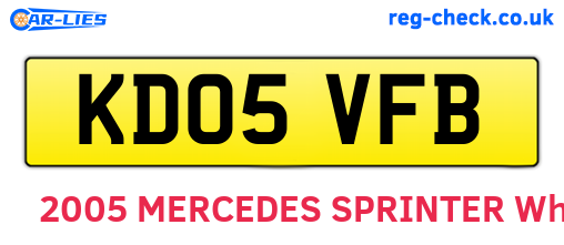KD05VFB are the vehicle registration plates.