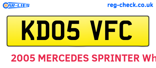 KD05VFC are the vehicle registration plates.
