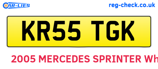 KR55TGK are the vehicle registration plates.