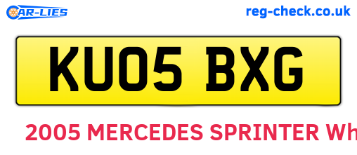 KU05BXG are the vehicle registration plates.