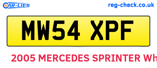 MW54XPF are the vehicle registration plates.