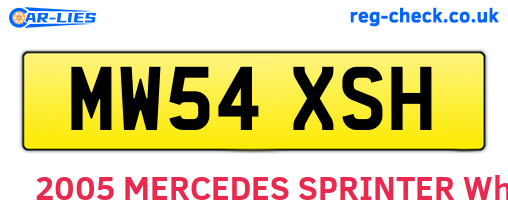 MW54XSH are the vehicle registration plates.