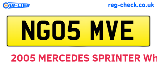 NG05MVE are the vehicle registration plates.