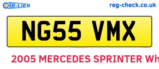 NG55VMX are the vehicle registration plates.