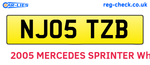 NJ05TZB are the vehicle registration plates.