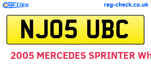 NJ05UBC are the vehicle registration plates.