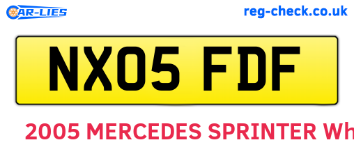 NX05FDF are the vehicle registration plates.