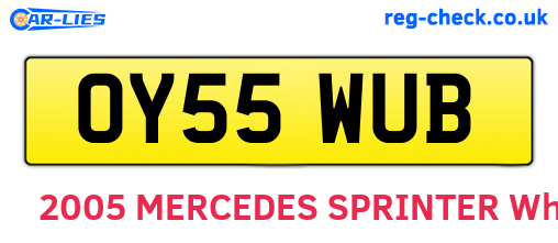 OY55WUB are the vehicle registration plates.