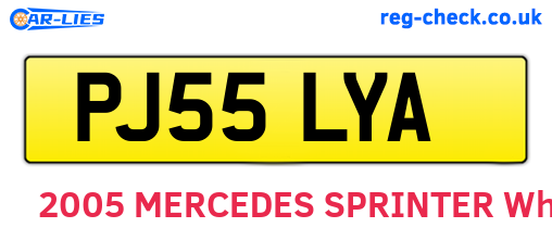 PJ55LYA are the vehicle registration plates.