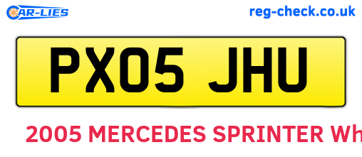 PX05JHU are the vehicle registration plates.
