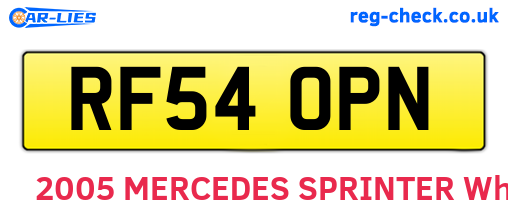 RF54OPN are the vehicle registration plates.