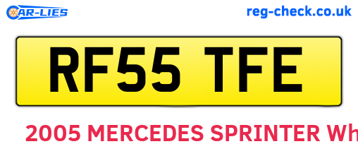 RF55TFE are the vehicle registration plates.