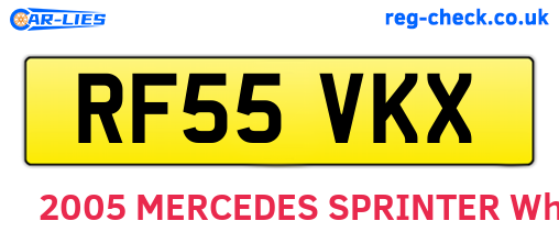 RF55VKX are the vehicle registration plates.