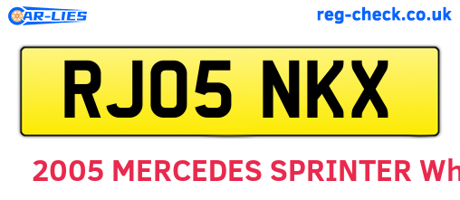 RJ05NKX are the vehicle registration plates.