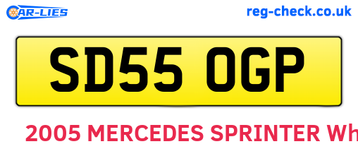 SD55OGP are the vehicle registration plates.