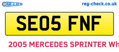 SE05FNF are the vehicle registration plates.