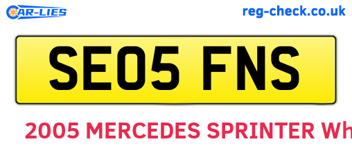 SE05FNS are the vehicle registration plates.