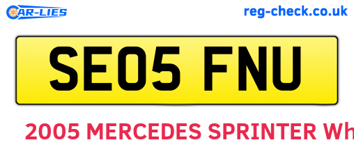 SE05FNU are the vehicle registration plates.