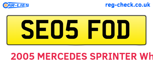 SE05FOD are the vehicle registration plates.