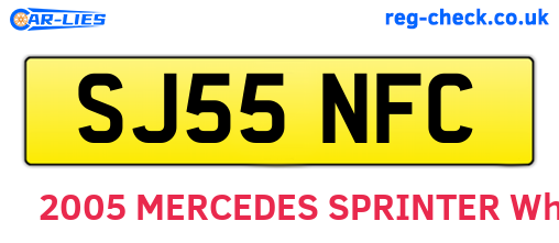 SJ55NFC are the vehicle registration plates.
