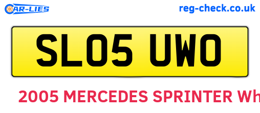 SL05UWO are the vehicle registration plates.