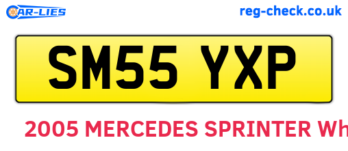 SM55YXP are the vehicle registration plates.