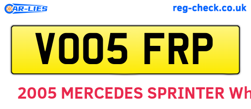 VO05FRP are the vehicle registration plates.