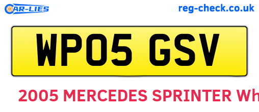 WP05GSV are the vehicle registration plates.