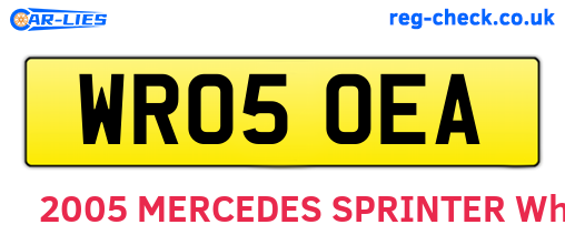 WR05OEA are the vehicle registration plates.