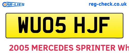 WU05HJF are the vehicle registration plates.