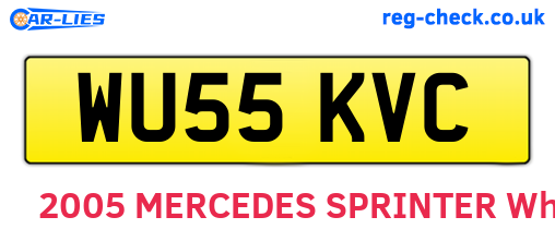 WU55KVC are the vehicle registration plates.
