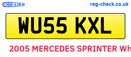 WU55KXL are the vehicle registration plates.