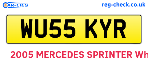 WU55KYR are the vehicle registration plates.
