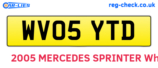 WV05YTD are the vehicle registration plates.