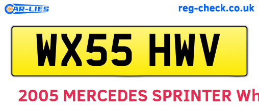 WX55HWV are the vehicle registration plates.