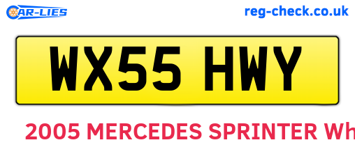 WX55HWY are the vehicle registration plates.