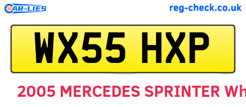 WX55HXP are the vehicle registration plates.