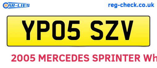YP05SZV are the vehicle registration plates.